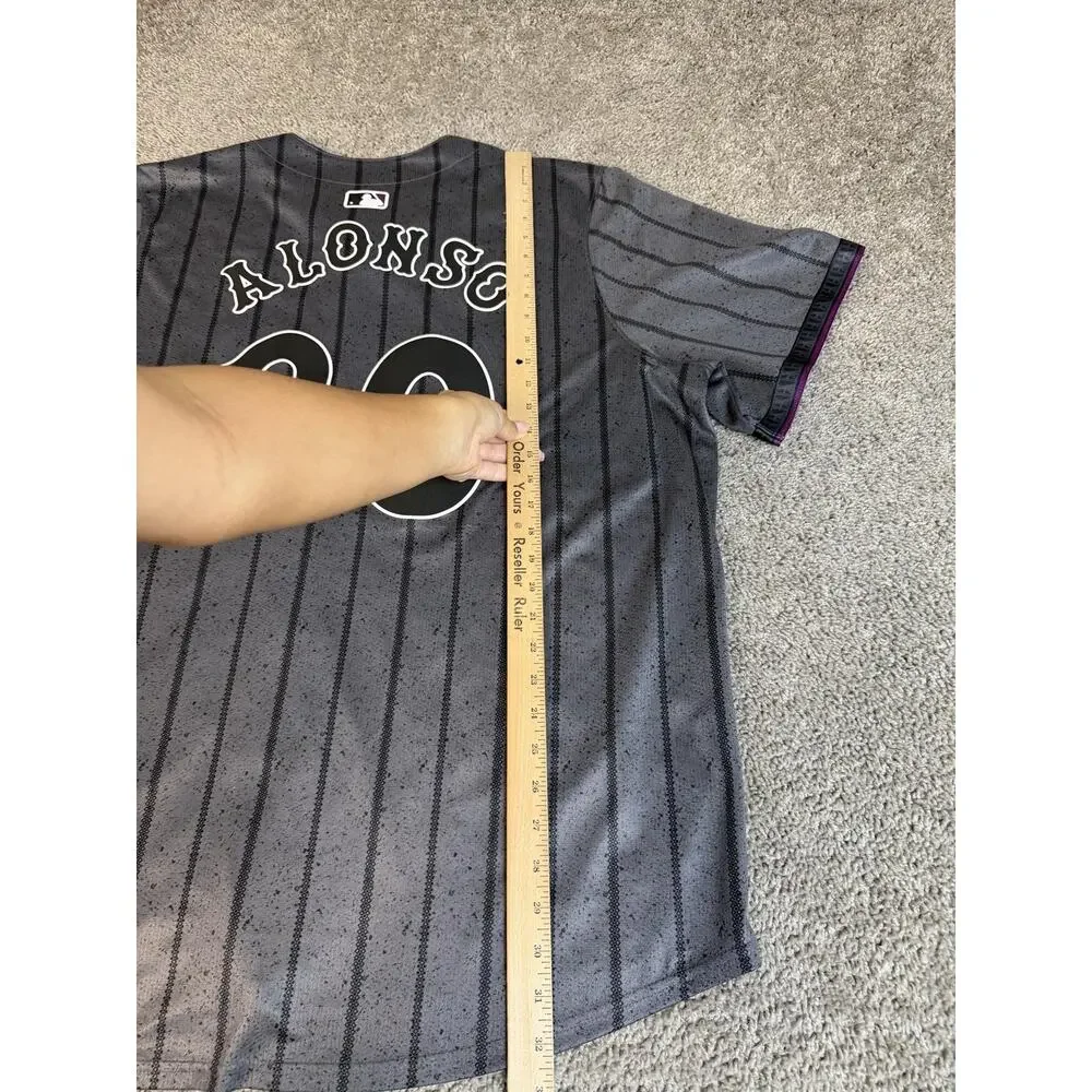 New York Mets Jersey Mens 2XL Gray MLB Baseball Nike Pete Alonso City Connect